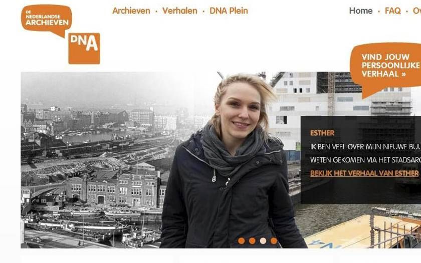 De website onsdna.nl maakt mensen wegwijs in het archief. Foto onsdna.nl