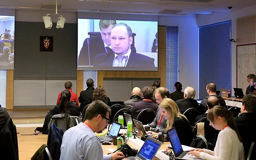 In de rechtbank is een speciaal perscentrum ingericht waar journalisten het proces kunnen volgen. Foto EPA