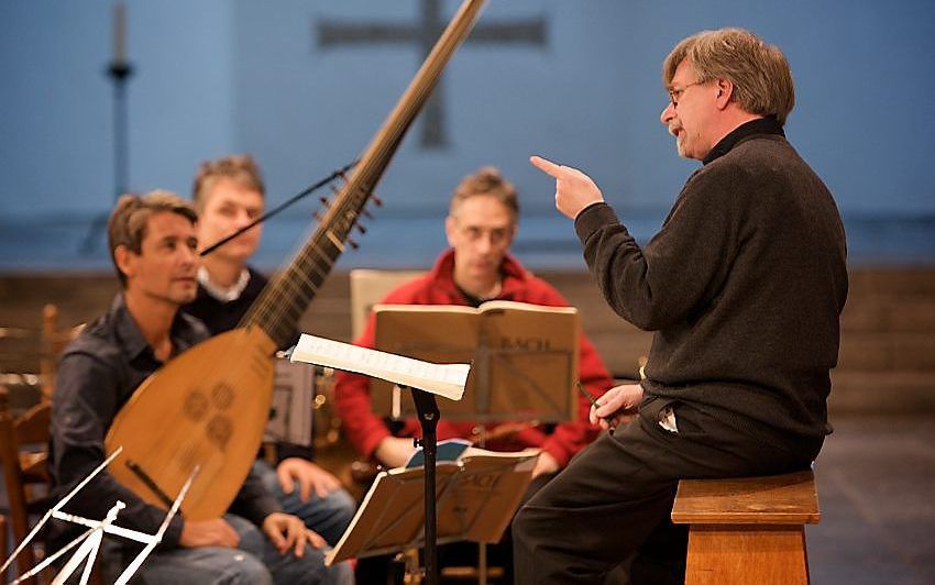 Repetitie van De Nederlandse Bachvereniging met Jos van Veldhoven in de Utrechtse Geertekerk. Foto Sjaak Verboom