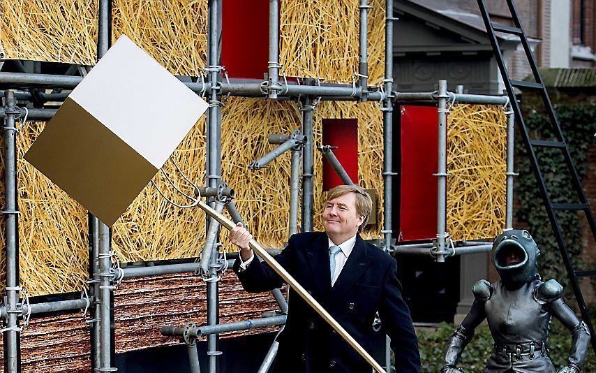 Koning Willem-Alexander opent de tentoonstelling ”Jheronimus Bosch - Visioenen van een genie" in Het Noordbrabants Museum. beeld ANP