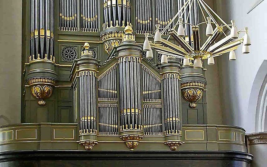 Het hoofdorgel in de Oude Kerk in Delft. Beeld RD