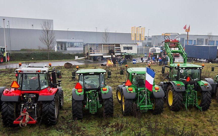 Boeren blokkeerden in december het distributiecentrum van Jumbo in Raalte. beeld ANP, Vincent Jannink