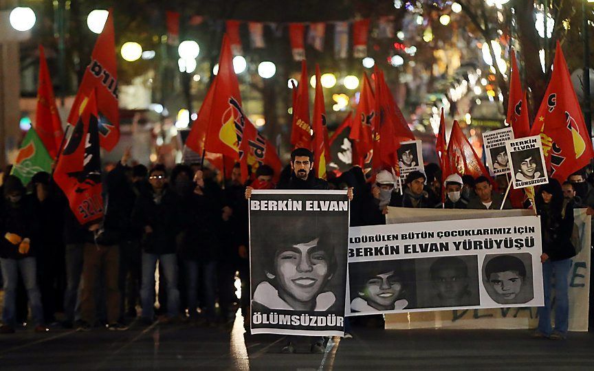 Protesten in Ankara, afgelopen nacht. Foto AFP