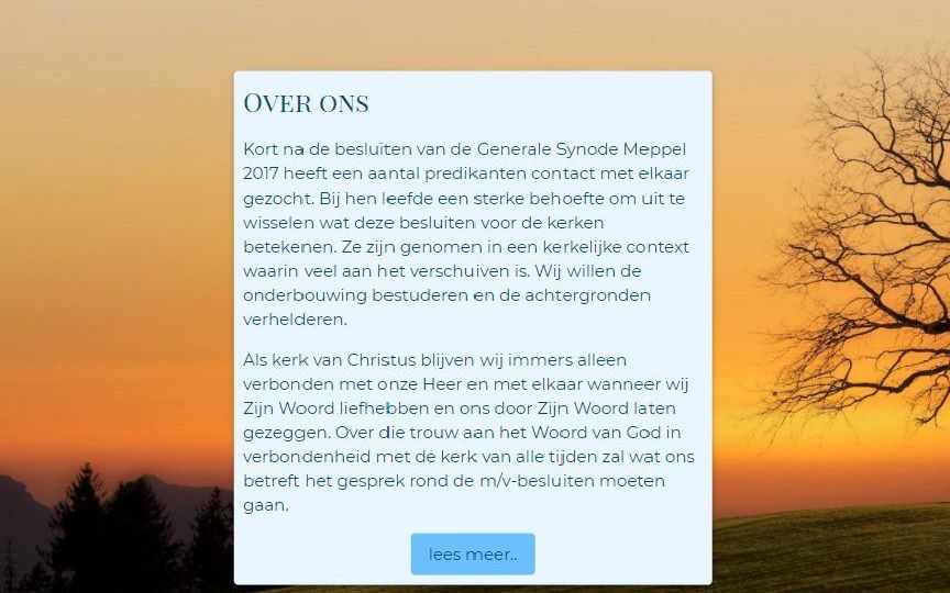 Website bezinningmvea.nl. beeld RD