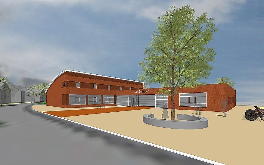 In het Zeeuwse Oostdijk krijgt de christelijke basisschool De Bornput een nieuw gebouw. Artist’s impression architectenbureau Roos en Ros