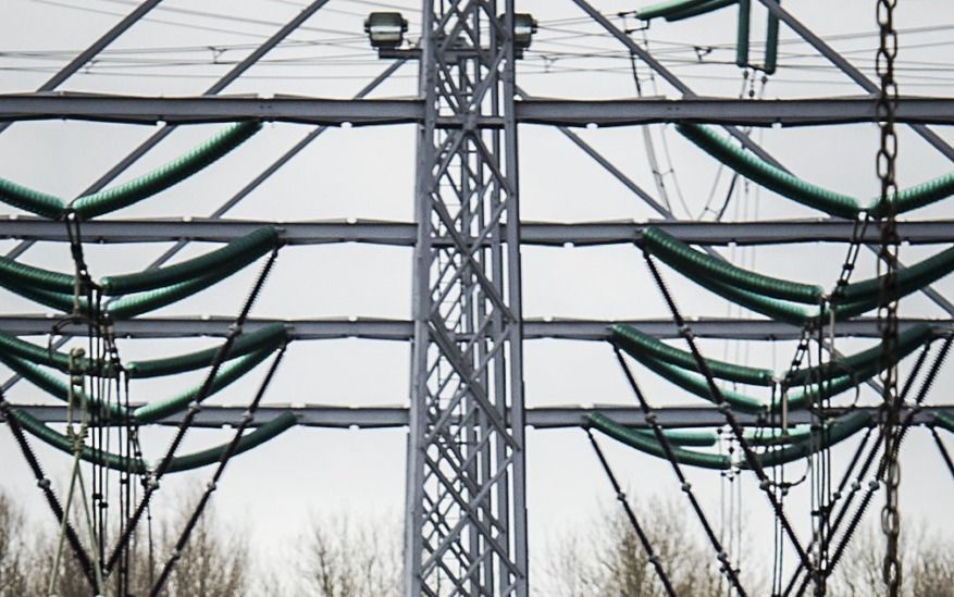 Medewerkers van Tennet staan bij een verdeelstation. beeld ANP, Remko de Waal