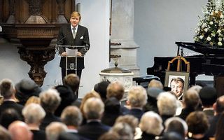 Koning Willem-Alexander spreekt tijdens de herdenkingsdienst van prins Friso. Beeld ANP