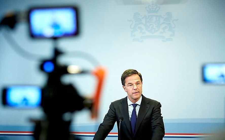 Minister-president Rutte geeft op het ministerie van Algemene Zaken een reactie op het eindrapport van de Onderzoeksraad voor Veiligheid over de toedracht van de ramp met de MH17. Beeld ANP