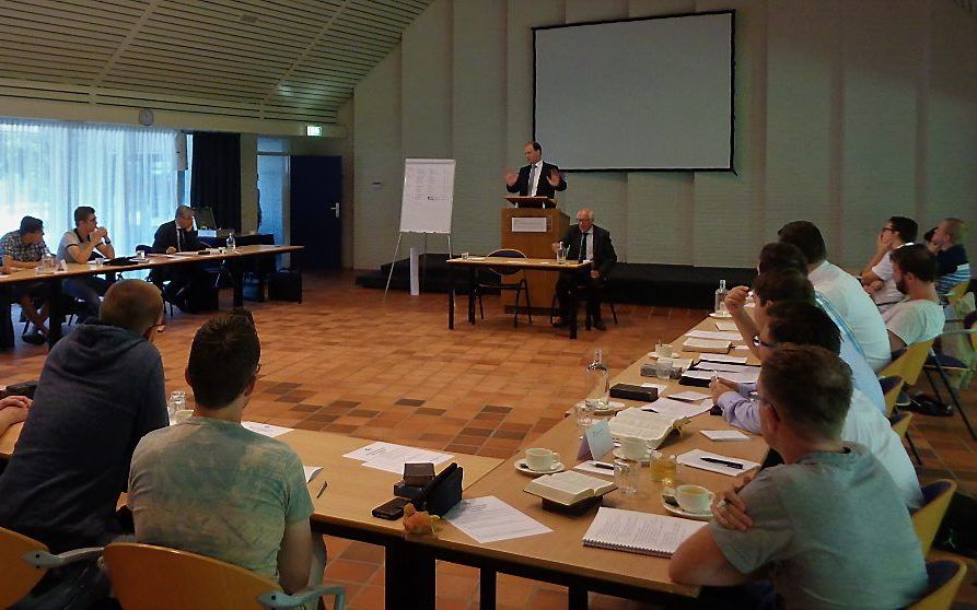 Beeld tijdens de tweede dag van de conferentie voor theologiestudenten van de Gereformeerde Bond, dinsdag in Elspeet.  beeld RD