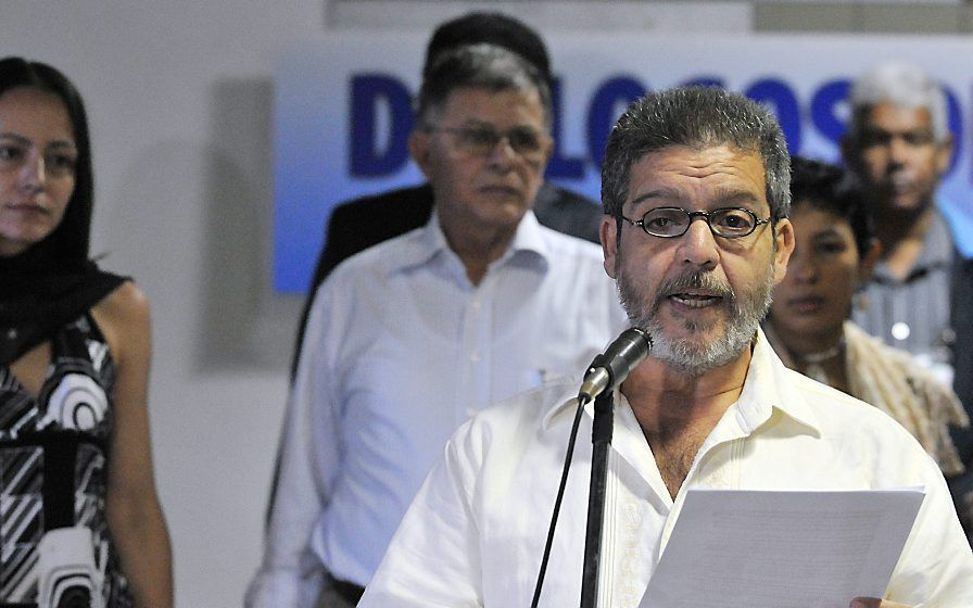 Marco Leon Calarca en Tanja Nijmeijer, leden van de Farc.  Foto EPA