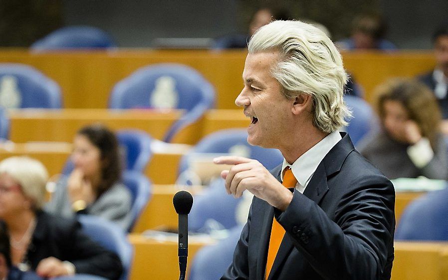 PVV-leider Wilders tijdens de  Algemene Beschouwingen, beeld ANP.