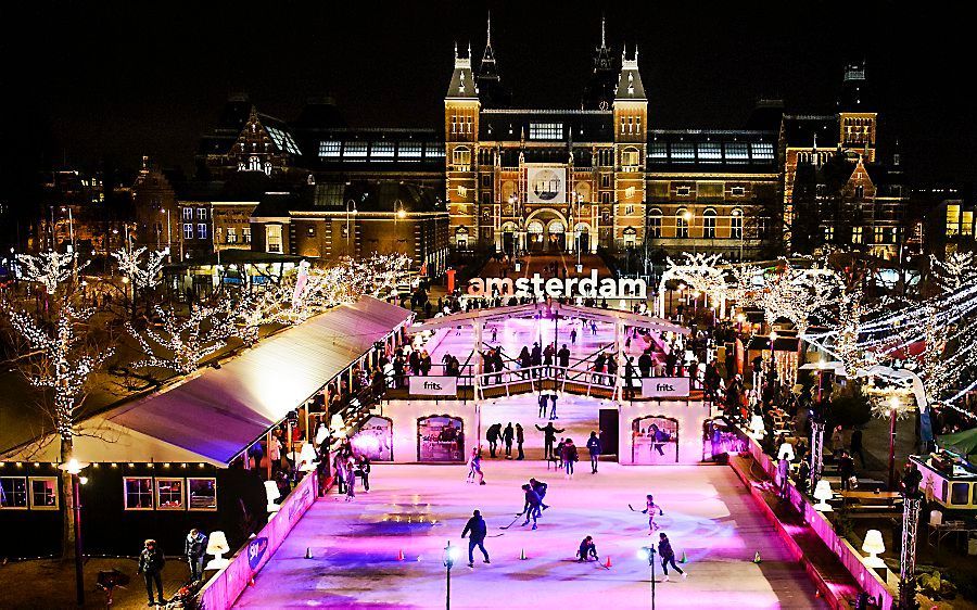 Schaatsbaan op het Museumplein. Beeld ANP