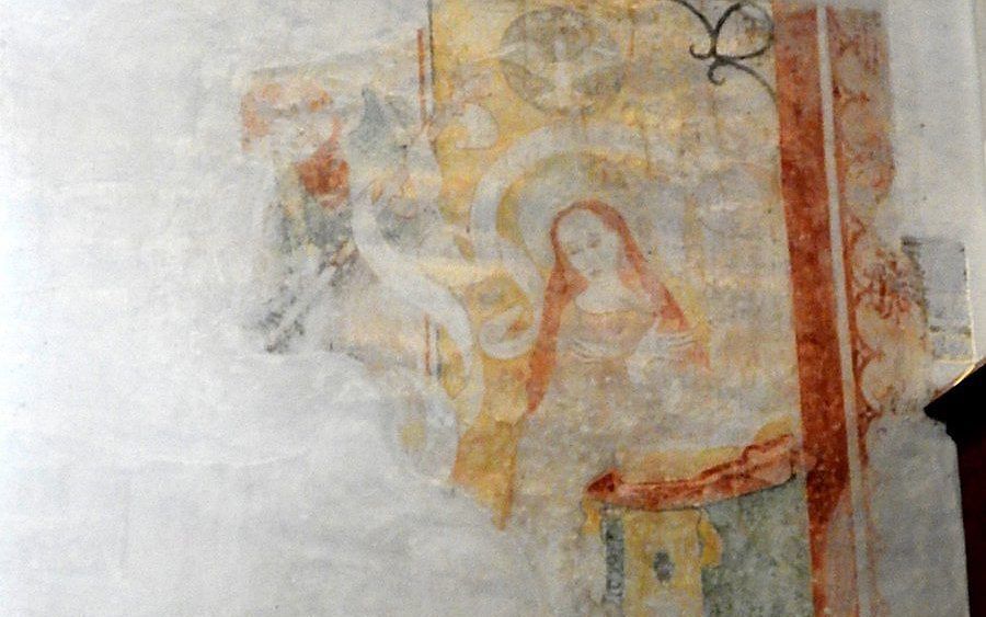 Fresco in de Mariakerk in Ruinen. beeld pg Ruinen