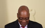 President Zuma tijdens afscheidsrede. beeld EPA