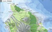 Een kaart van vulkanisme op Hawaï. Rechtsonder de handige verwijzingen naar vergelijkbare kaarten in Alcarta. beeld ThiemeMeulenhoff