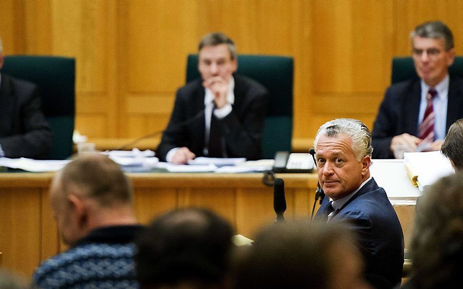 Bram Moszkowicz in de rechtbank van Den Bosch voor het hoger beroep tegen de uitspraak van de tuchtrechter dat hij als advocaat moet worden geschrapt.  Foto ANP