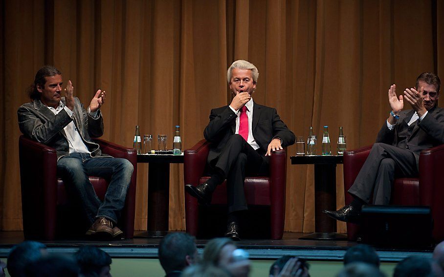 Wilders sprak zaterdag op een bijeenkomst van Die Freiheit in Berlijn.  Foto EPA