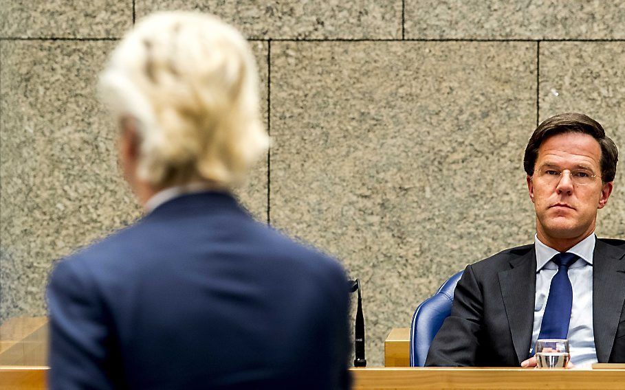 PVV-leider Wilders (l.) en VVD-voorman Rutte. beeld ANP, Jerry Lampen