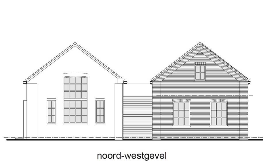 Ontwerptekening van de noord-westgevel. beeld Jac. Stark