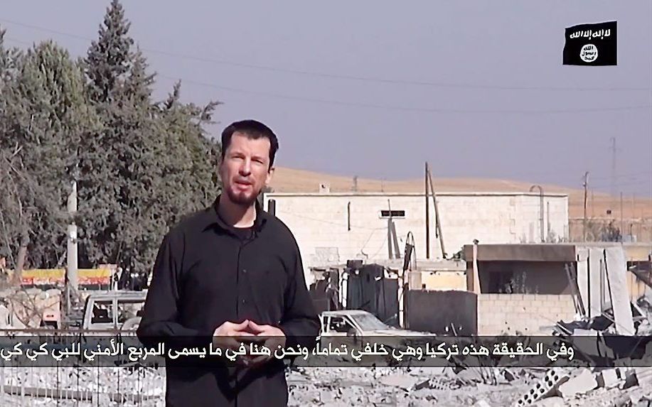 De Britse journalist John Cantlie, die zeven jaar geleden is ontvoerd in Syrië. beeld AFP