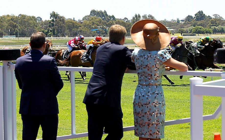 Het koninklijk paar bij de Ascot renbaan. beeld EPA