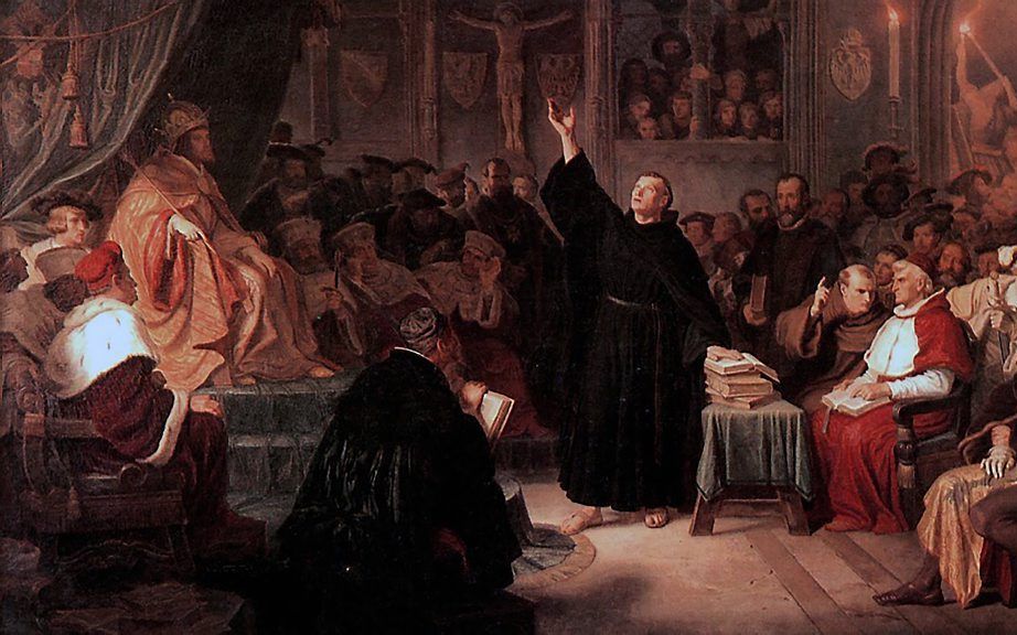 Luther op de Rijksdag te Worms, in 1521. beeld RD.