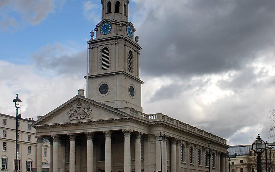 De anglicaanse kerk St. Martin-in-the-Fields aan Trafalgar Square in Londen. Foto David Castor, Wikimedia