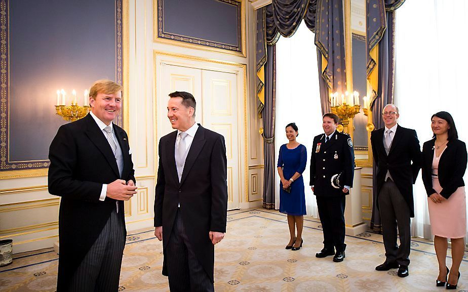 oning Willem-Alexander ontvangt op Paleis Noordeinde de ambassadeur van Australie Brett Mason. beeld ANP