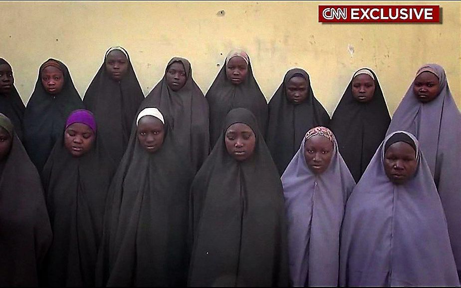 Enkele door Boko Haram gevangen meisjes. beeld AFP