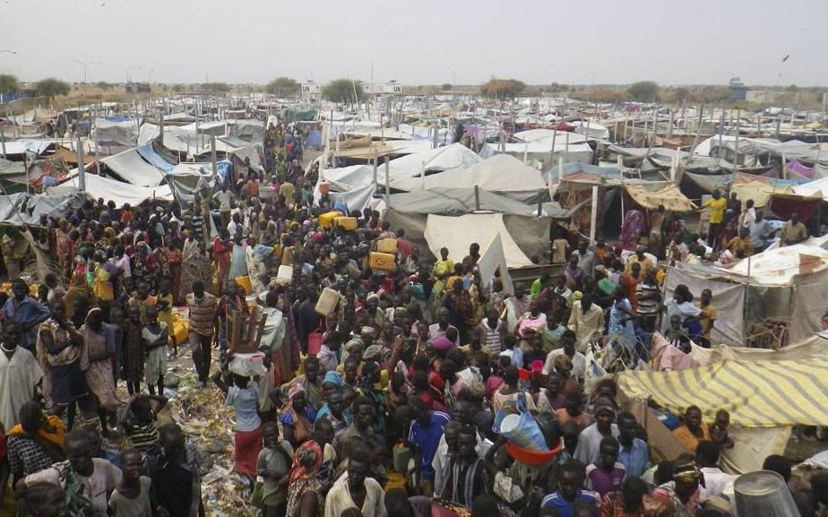 MALAKAL. Overzicht van het vluchtelingenkamp bij de VN-basis in Malakal. beeld Medair, Rebekah Rice