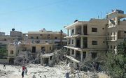 In de Syrische provincie Idlib is vrijdag een kraamkliniek gebombardeerd. beeld AFP