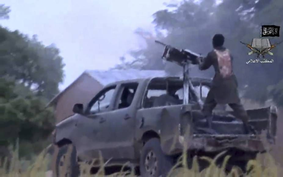 Videobeeld, vrijgegeven door Boko Haram.                            Beeld AFP