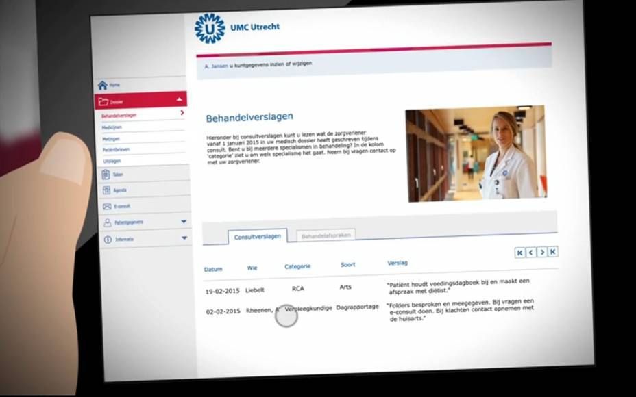 Met een DiGiD kunnen patiënten van het UMC Utrecht zelf inloggen in hun medisch dossier. Ook kunnen zij online vragen stellen aan hun arts, een zogeheten e-consult. beeld UMC Utrecht