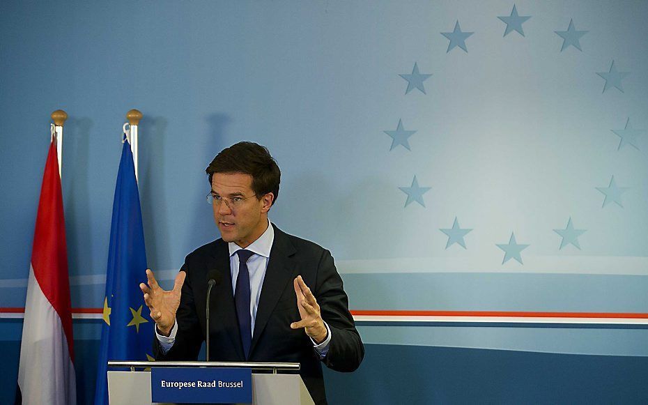 Persconferentie premier Rutte in Brussel. Foto EPA