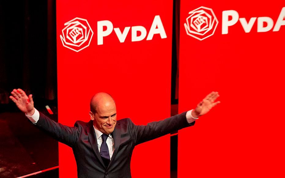 Samsom op de uitslagenavond van zijn partij. Foto ANP