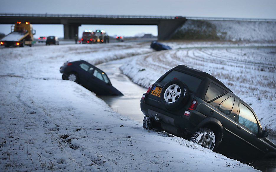 Weg nabij de Afsluitdijk, donderdagmorgen. Foto ANP