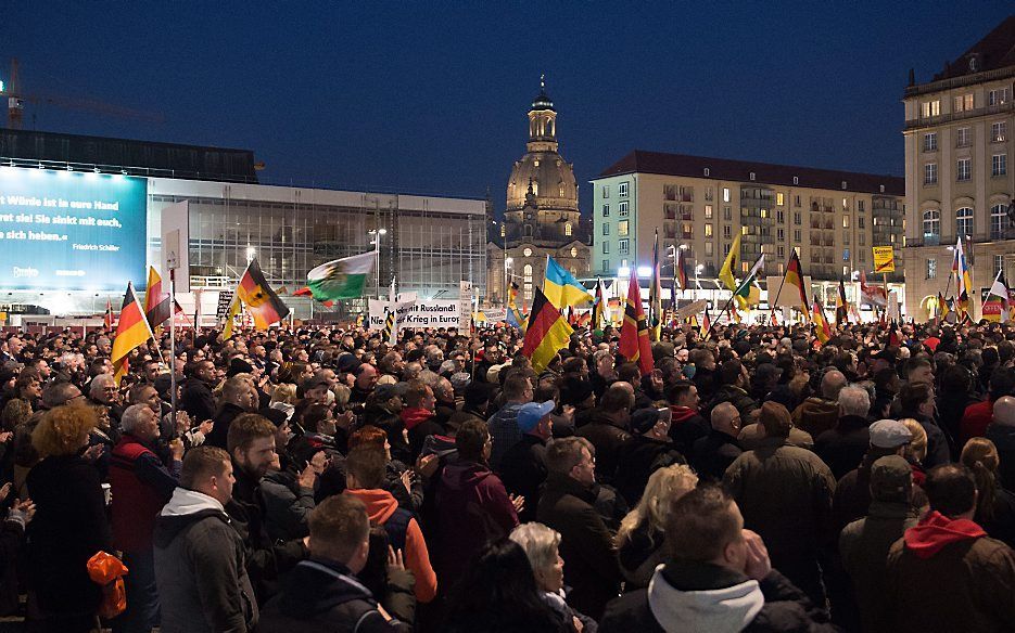 Pegida in Dresden. Beeld EPA