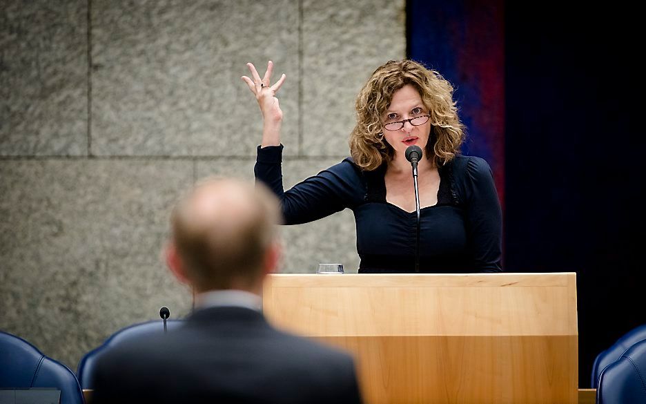 Minister Schippers in debat met Van der Staaij (SGP). Beeld ANP