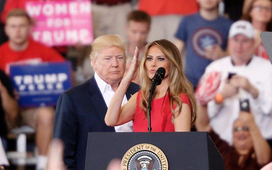 Donald en Melania Trump in Florida. beeld AFP