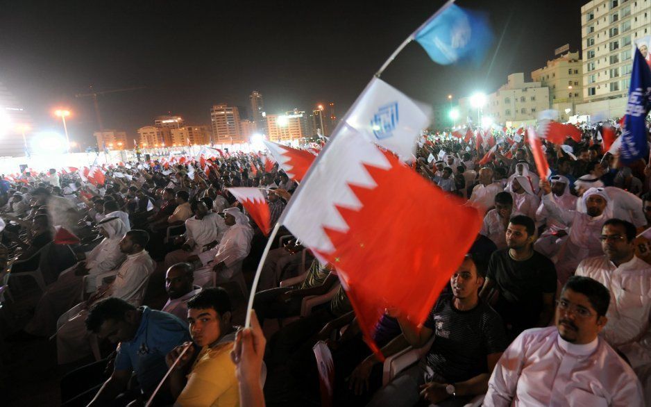 Verkiezingsbijeenkomst in Bahrein. Foto EPA