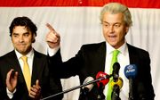 Wilders laat zijn stemmers 'Minder, minder, minder' scanderen. Foto ANP
