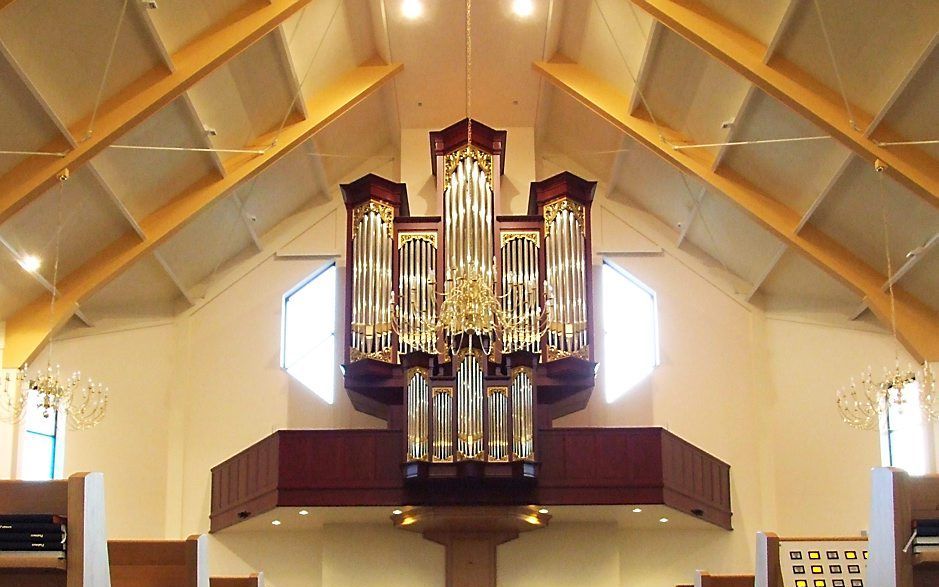 Het orgel in de hersteld hervormde gemeente van Putten. Foto hhg Putten