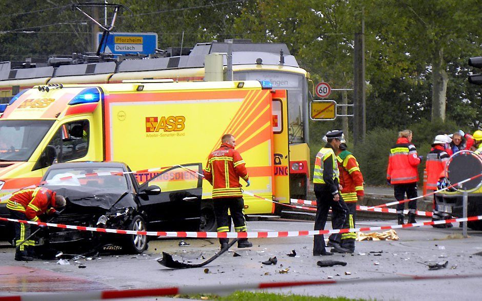 Tramongeluk Karlsruhe.  Foto EPA