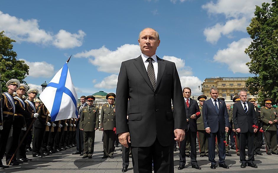 De Russische president Vladimir Poetin heeft dinsdag een poging gedaan de spanning rond Oekraïne te verkleinen. beeld AFP