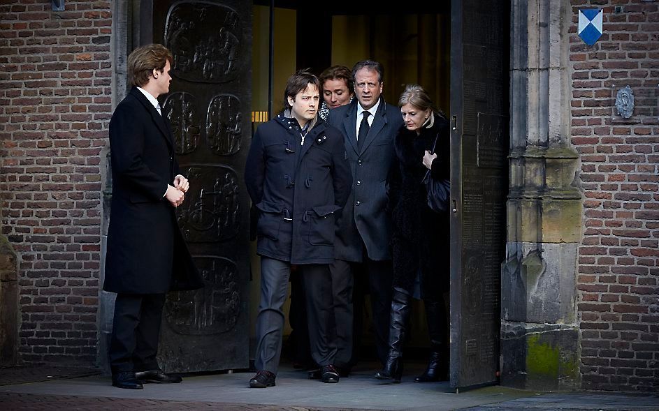 D66-leider Pechtold na afloop van de herdenkingsbijeenkomst voor oud-minister Borst in de Domkerk in Utrecht, februari 2014. beeld ANP