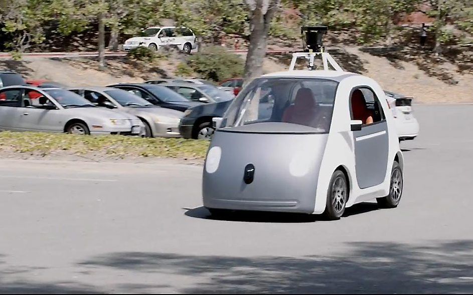 Prototype van de zelfrijdende auto van Google. beeld YouTube