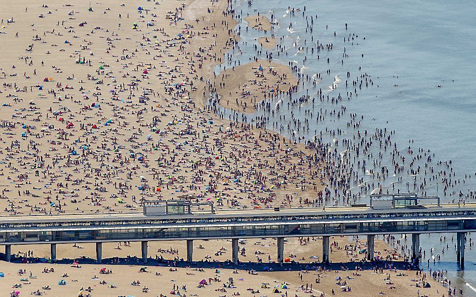 Het strand van Scheveningen, woensdag. beeld ANP