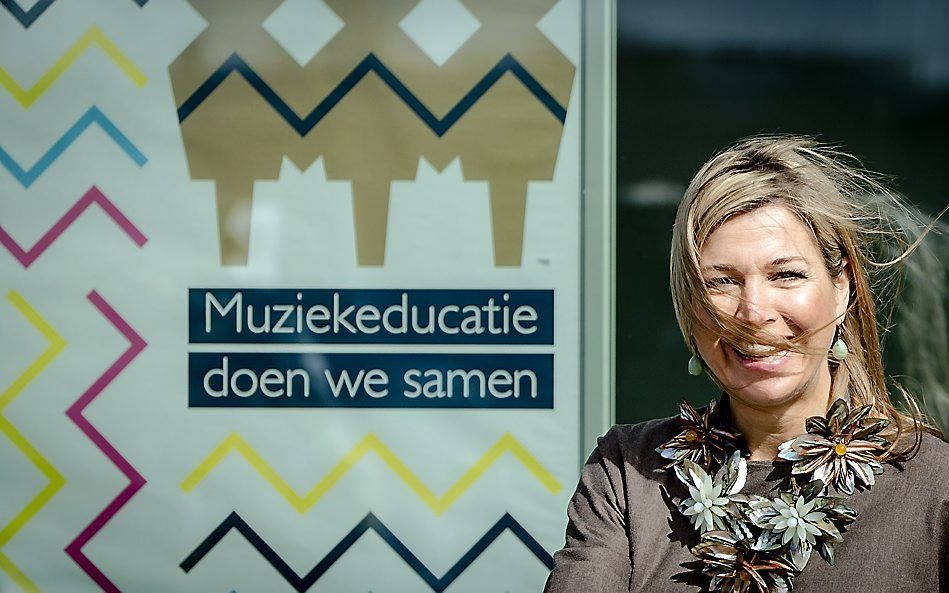 Amsterdam. Koningin Máxima kreeg woensdagmorgen op het Conservatorium van Amsterdam het rapport ”Muziekeducatie doen we samen" overhandigd. beeld ANP