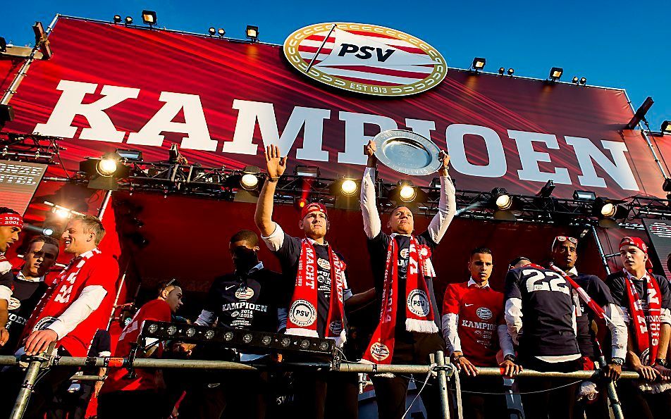 Het kampioensfeest van voetbalclub PSV april vorig jaar. beeld ANP