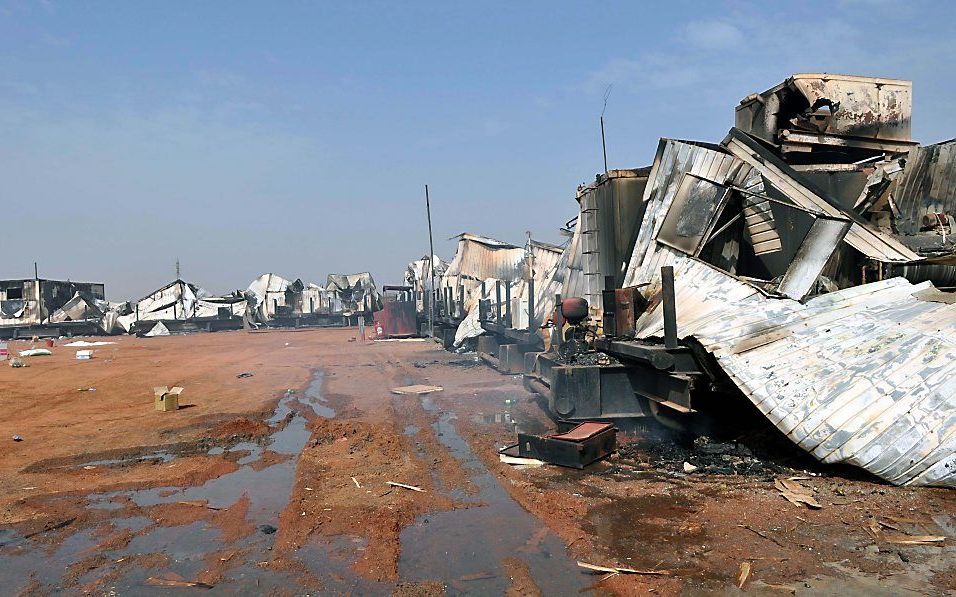 Verwoestingen bij de grens met Zuid-Sudan. Foto EPA